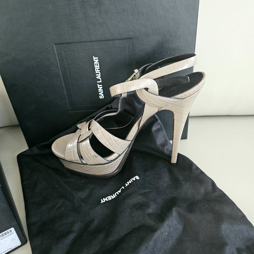 Saint laurent croc embossed tribute Sandals. Size 41 - Picture 2 of 5